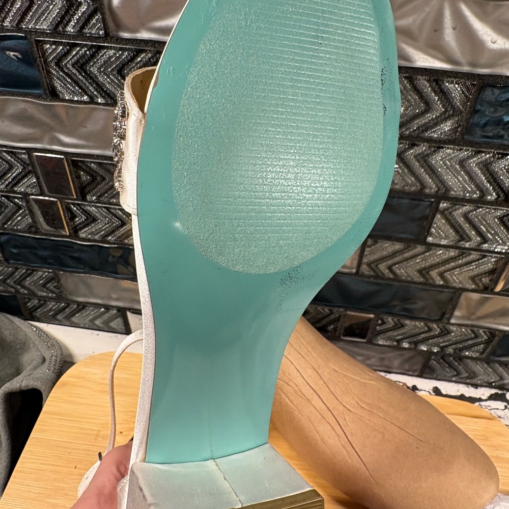 Betsey Johnson Silver Embellished Heels - Picture 2 of 5
